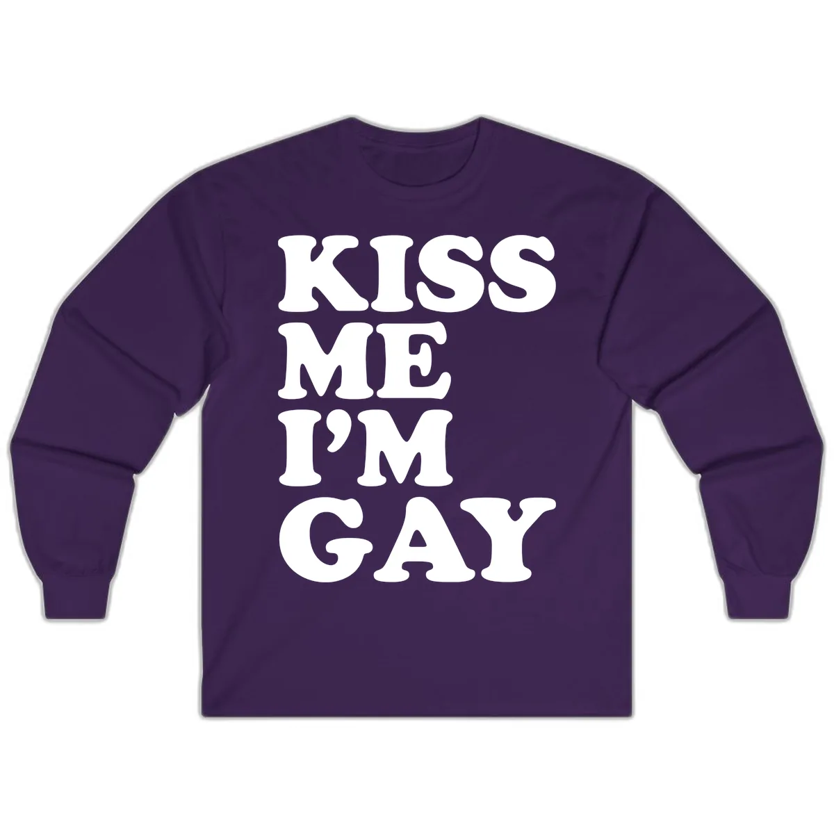Kiss Me I'm Gay Long Sleeve in Purple