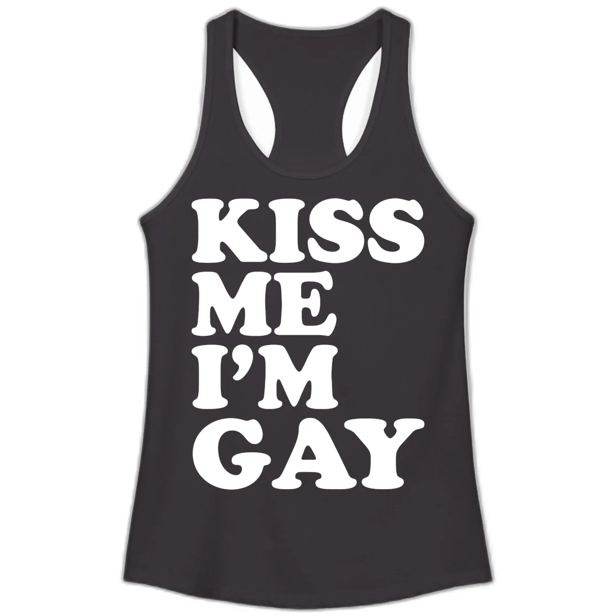 Kiss Me I'm Gay Ladies Tank in Black
