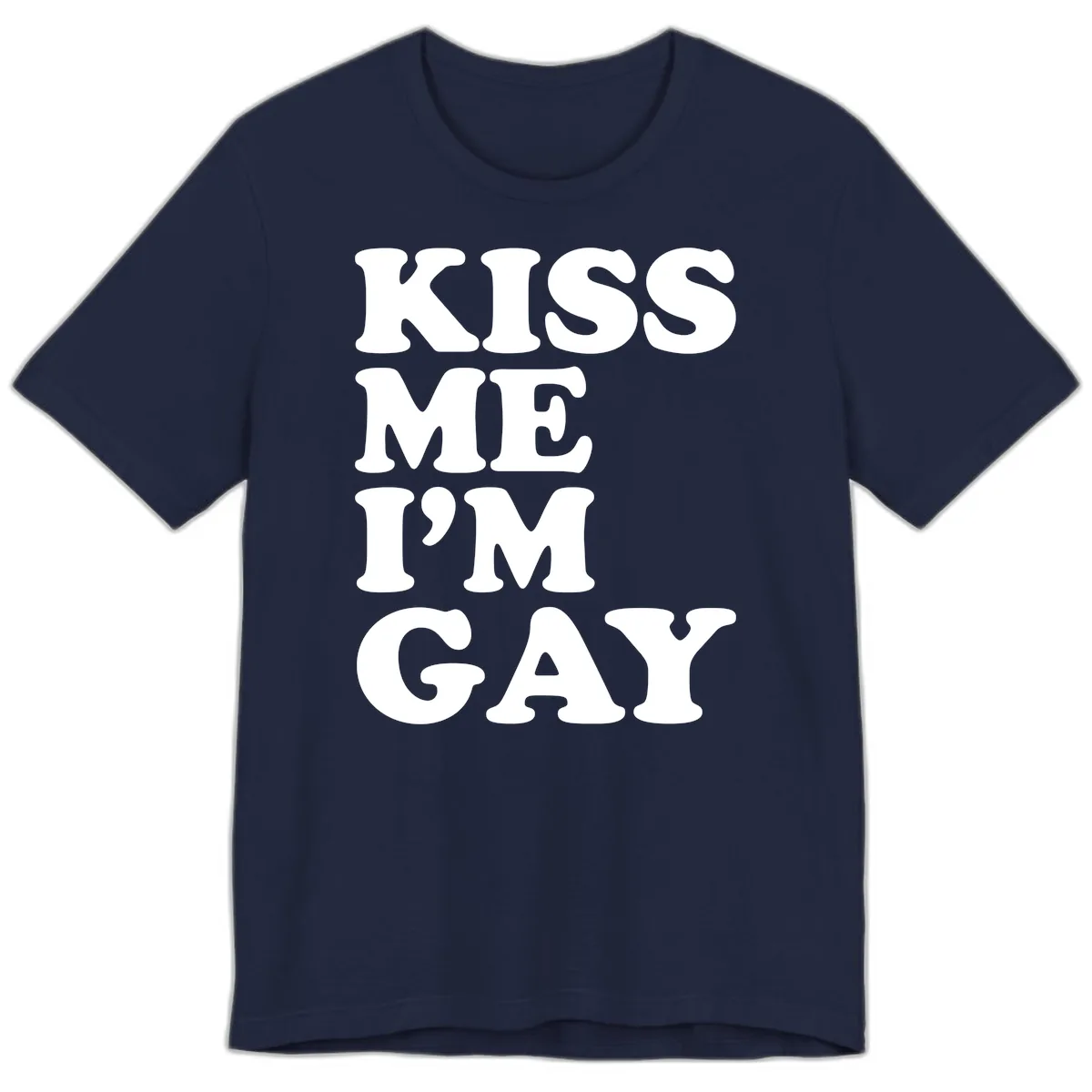 Kiss Me I'm Gay Premium T-Shirt in Navy