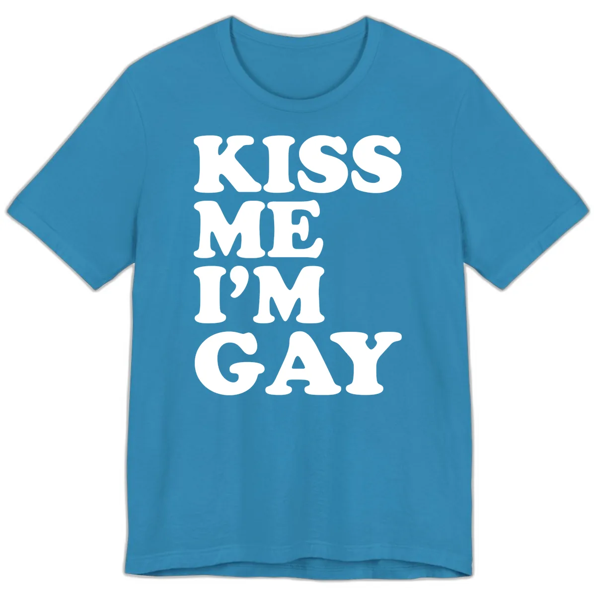 Kiss Me I'm Gay Premium T-Shirt in Aqua
