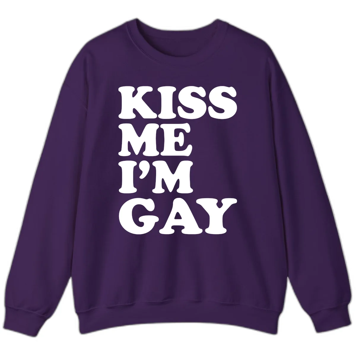 Kiss Me I'm Gay Sweatshirt in Purple