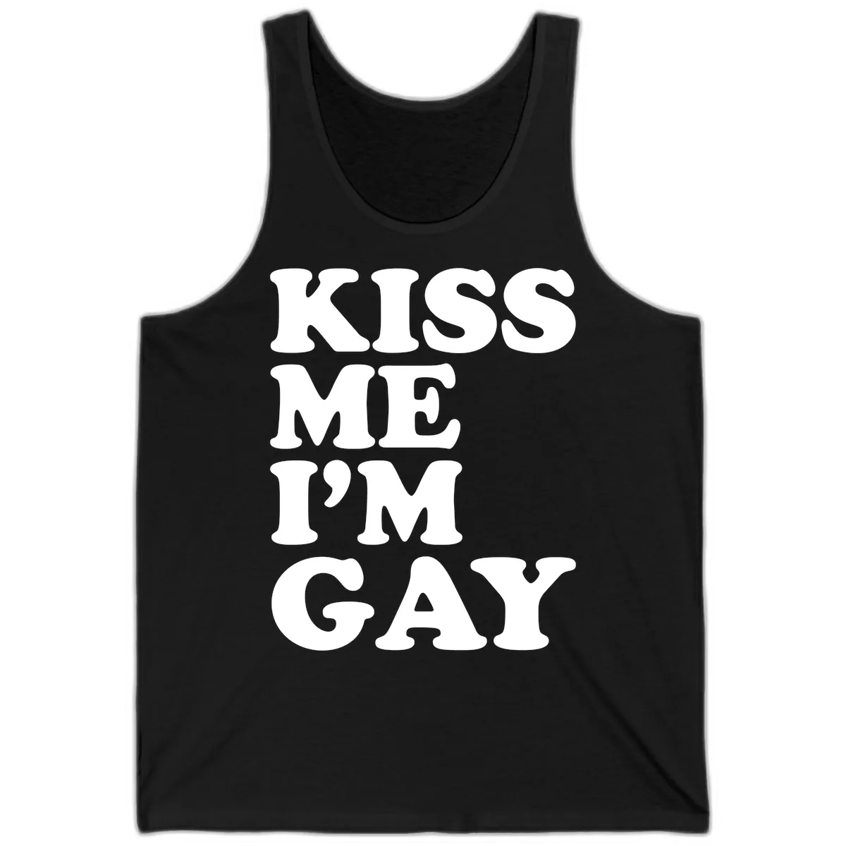 Kiss Me I'm Gay Tank in Black