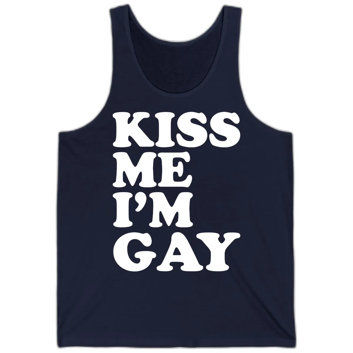 Kiss Me I'm Gay Tank in Navy