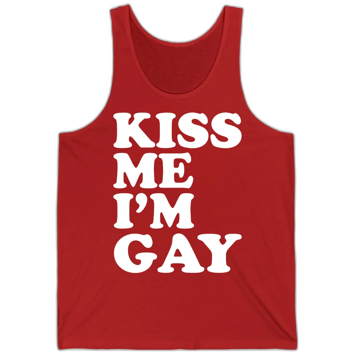 Kiss Me I'm Gay Tank in Red