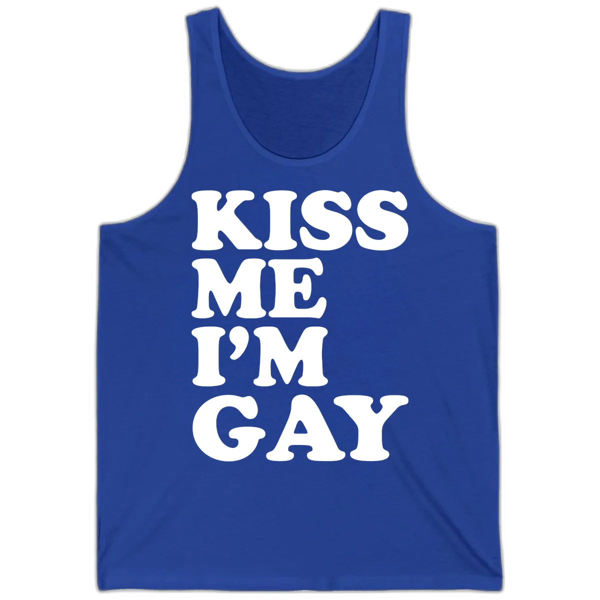 Kiss Me I'm Gay Tank in True Royal