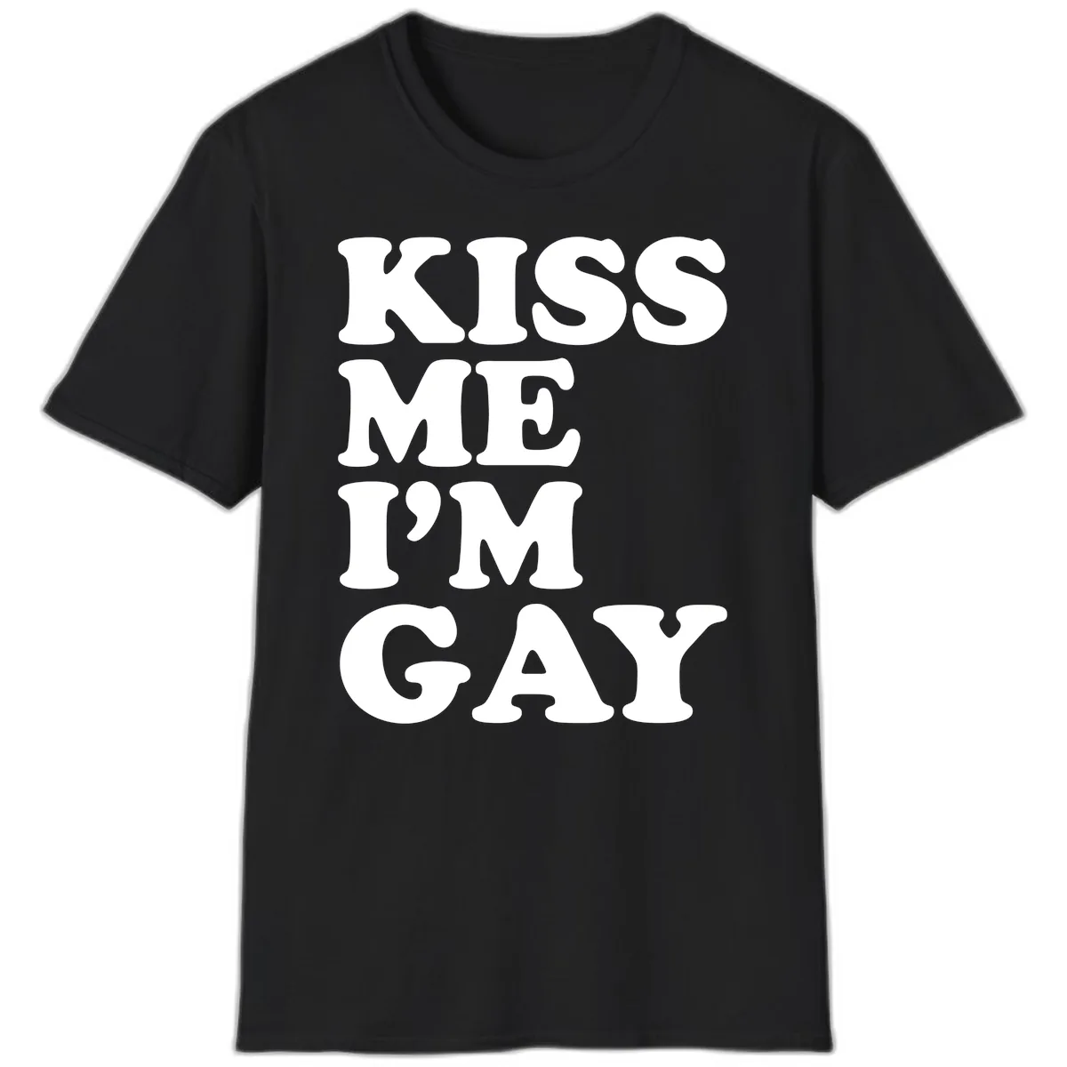 Kiss Me I'm Gay T-Shirt in Black