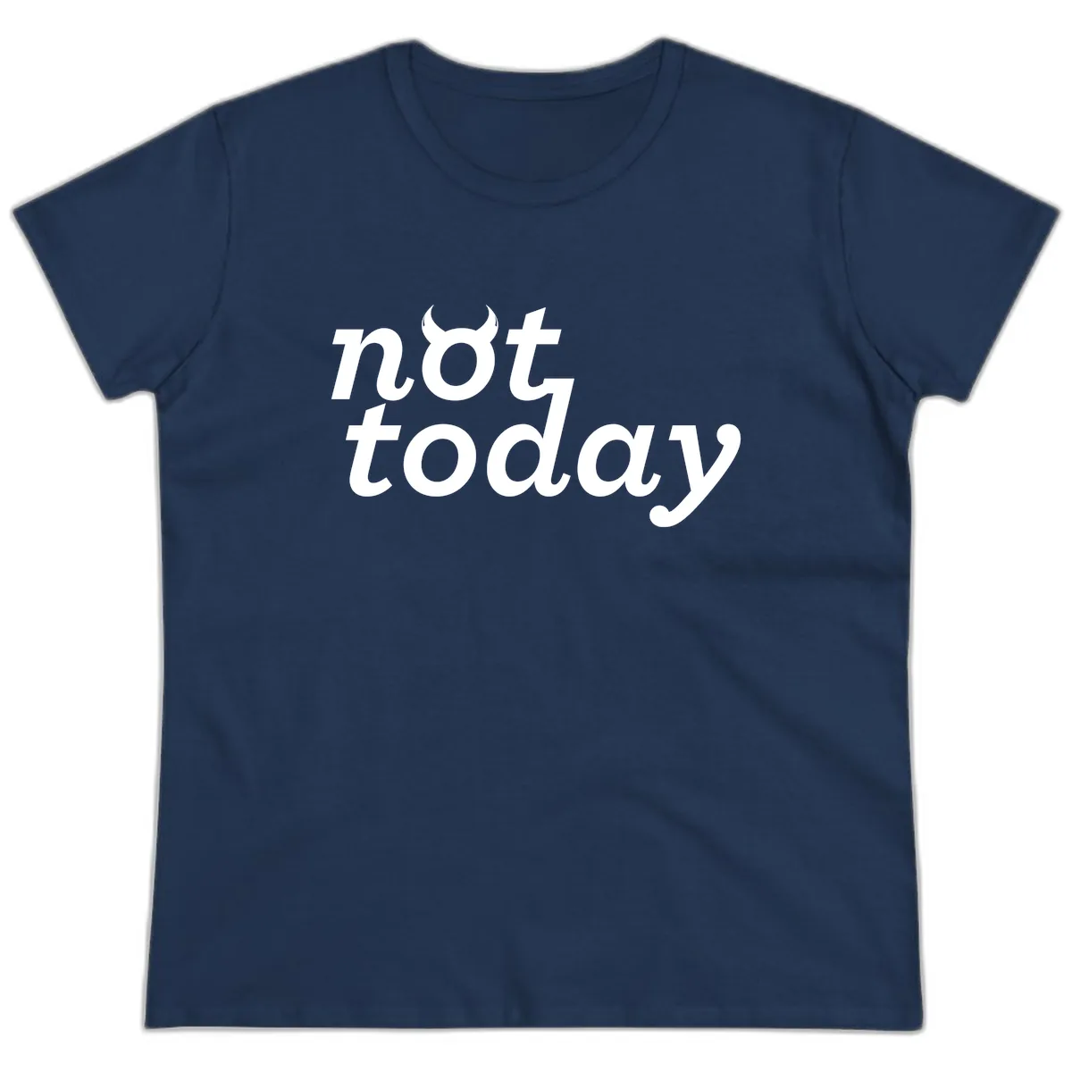 Not Toddaly Evil Ladies Tee in Navy