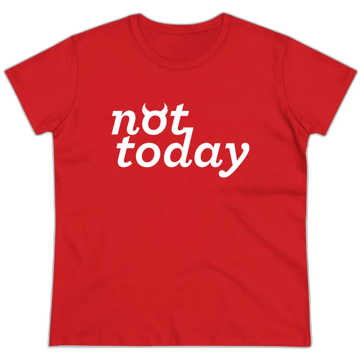 Not Toddaly Evil Ladies Tee in Red
