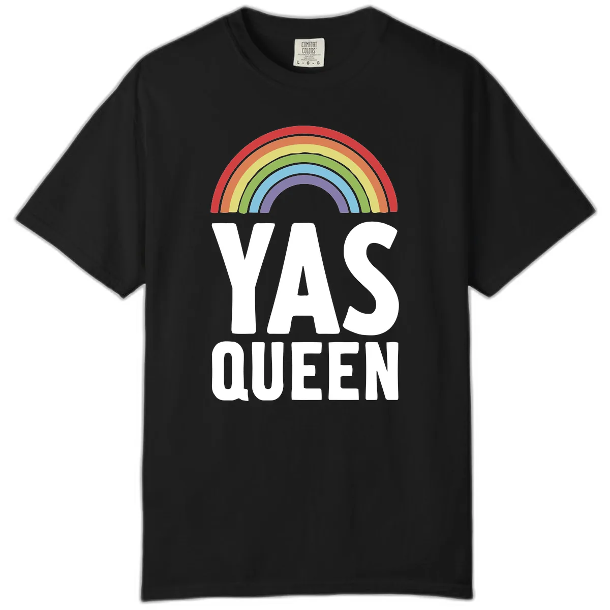 Yas Queen Rainbow Pride Comfort Color in Black