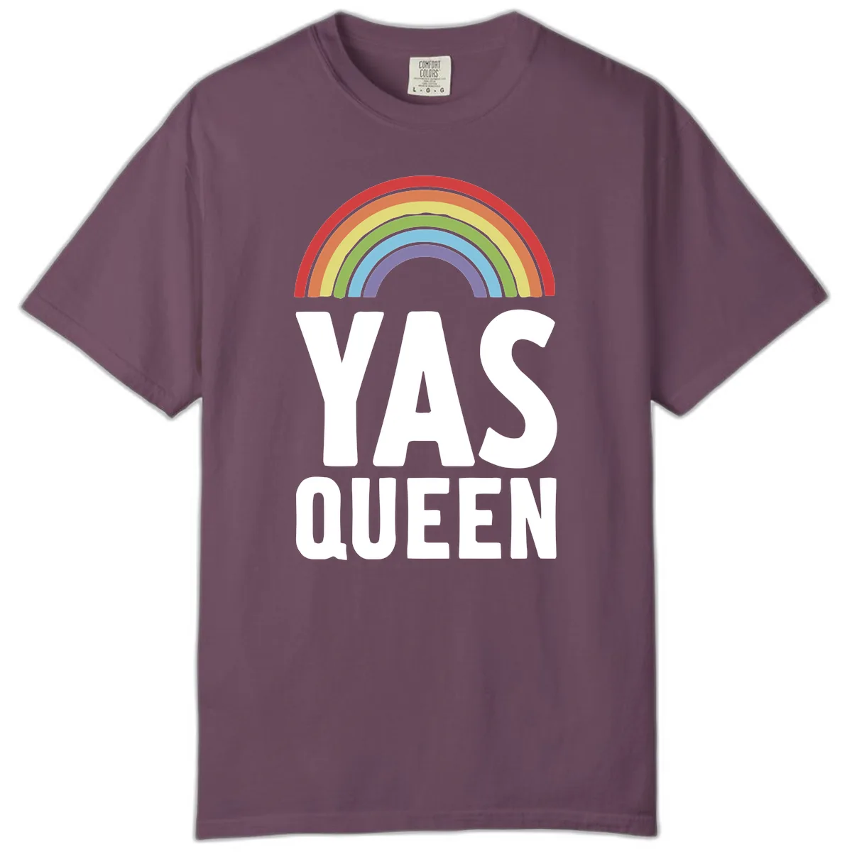 Yas Queen Rainbow Pride Comfort Color in Berry