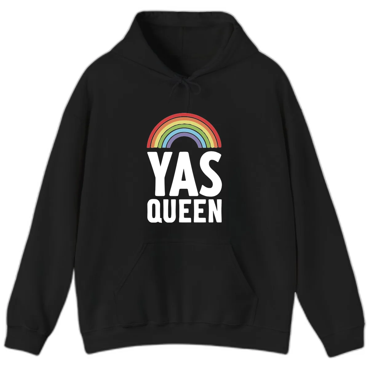 Yas Queen Rainbow Pride Hoodie in Black