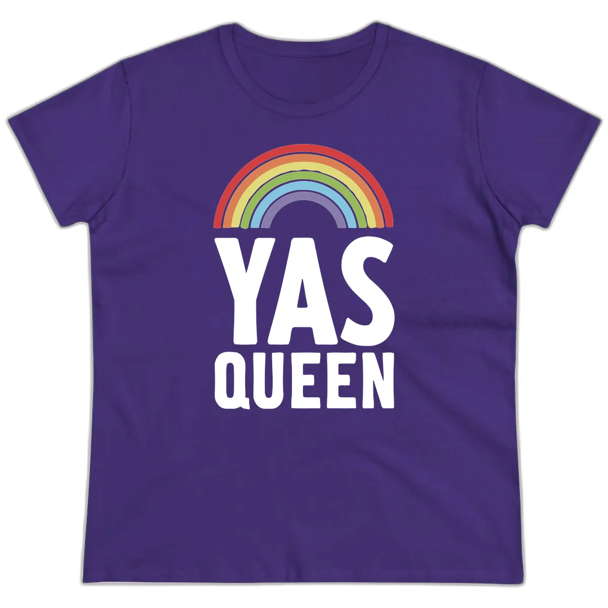 Yas Queen Rainbow Pride Ladies Tee in Purple
