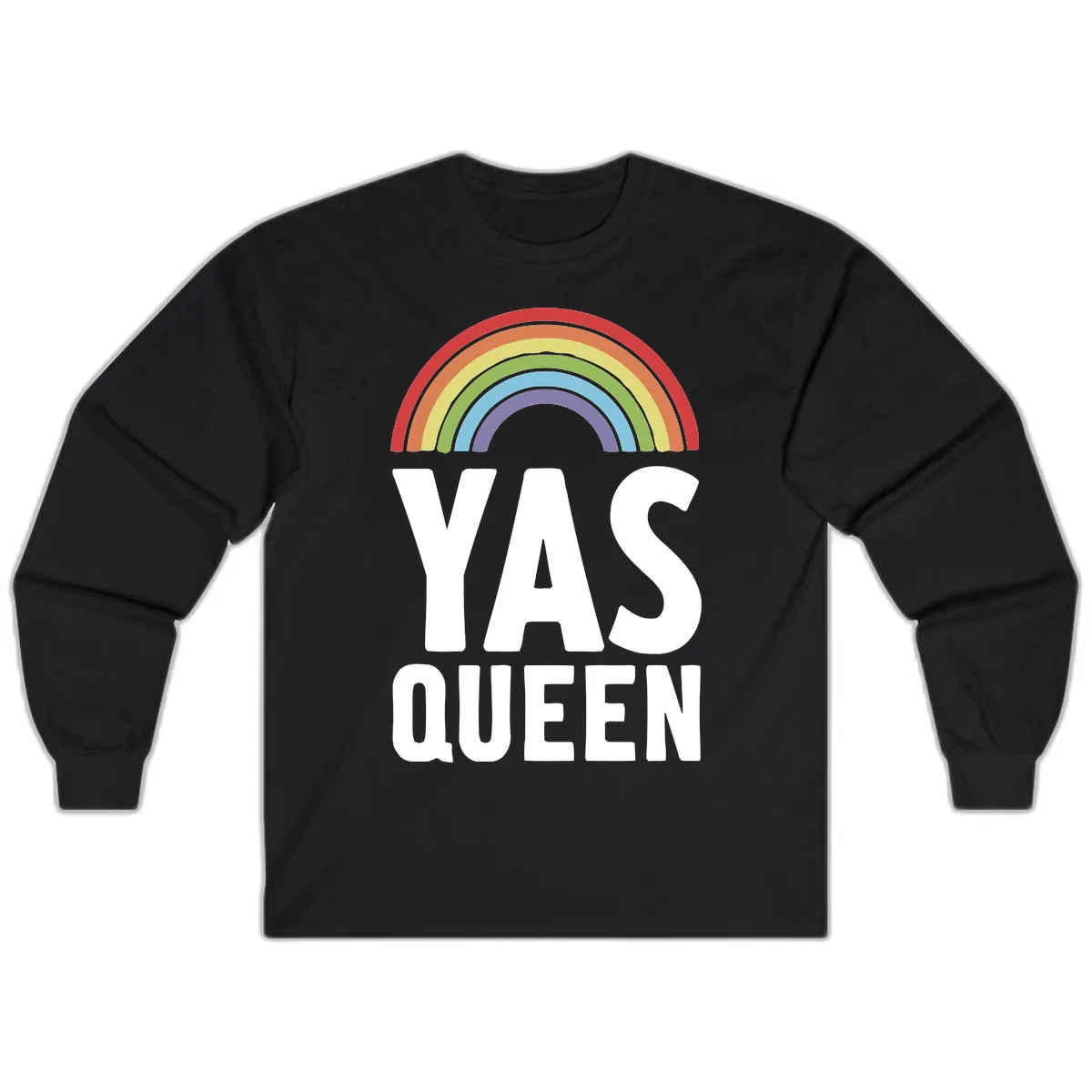 Yas Queen Rainbow Pride Long Sleeve in Black