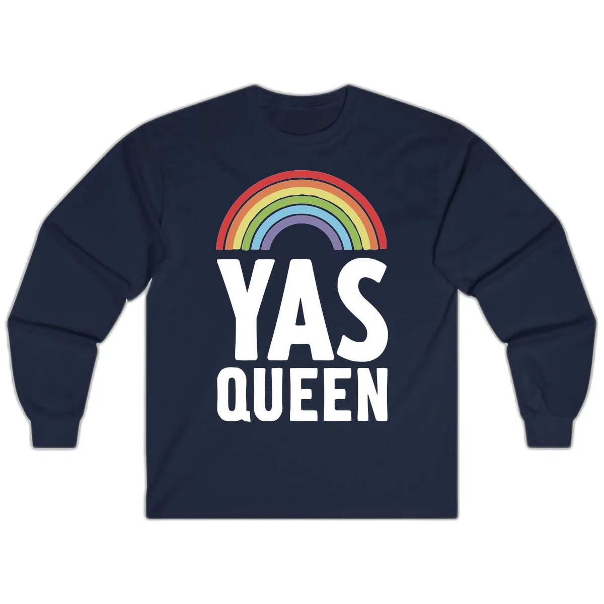 Yas Queen Rainbow Pride Long Sleeve in Navy