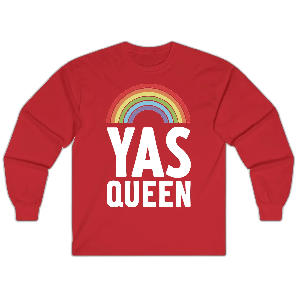 Yas Queen Rainbow Pride Long Sleeve in Red
