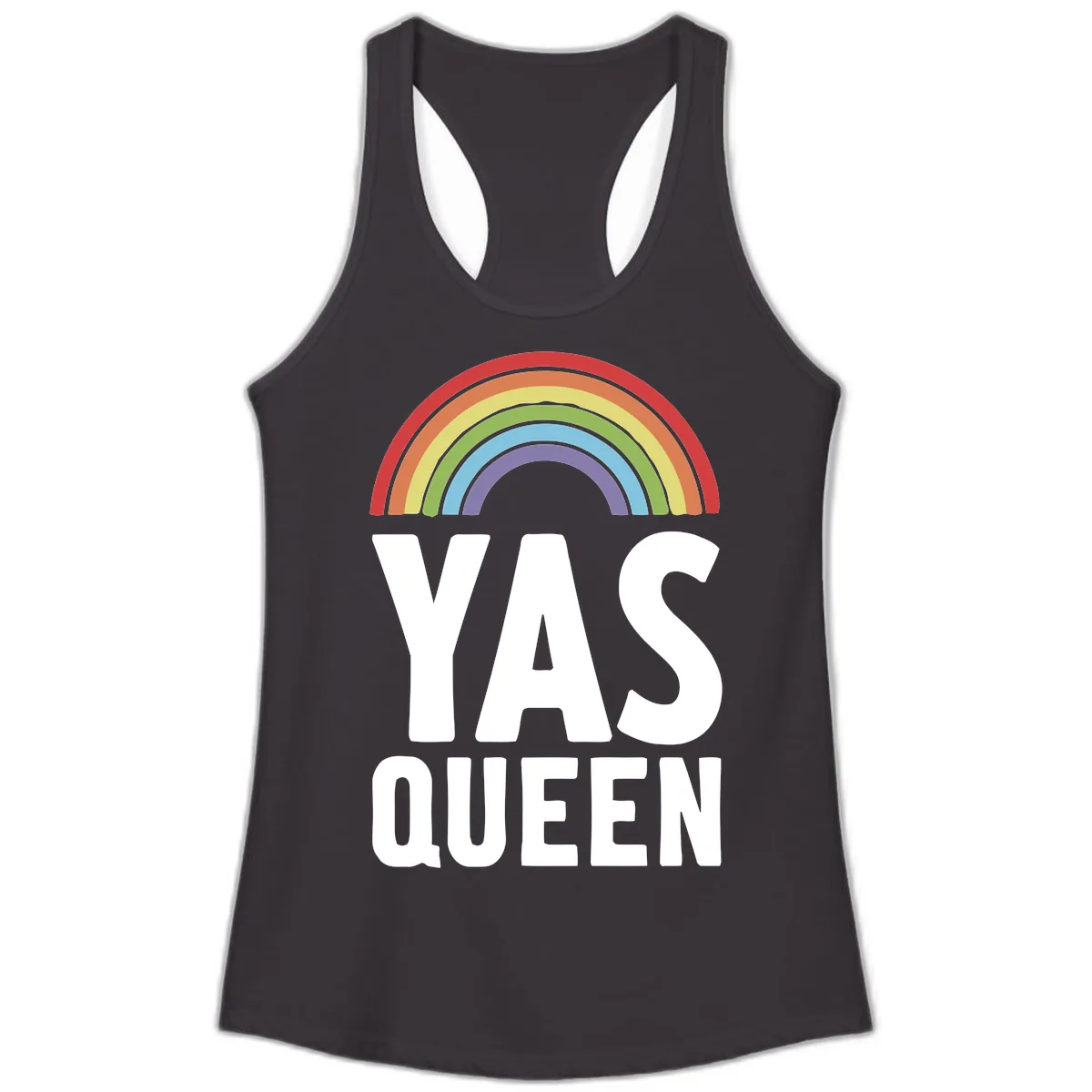 Yas Queen Rainbow Pride Ladies Tank in Black
