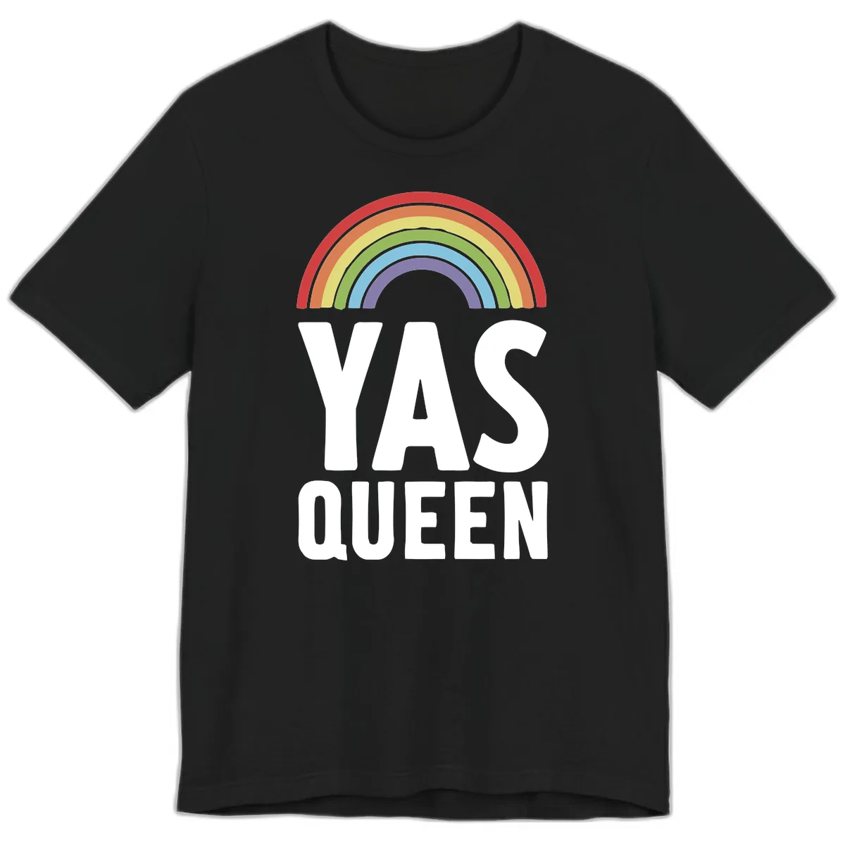 Yas Queen Rainbow Pride Premium T-Shirt in Black