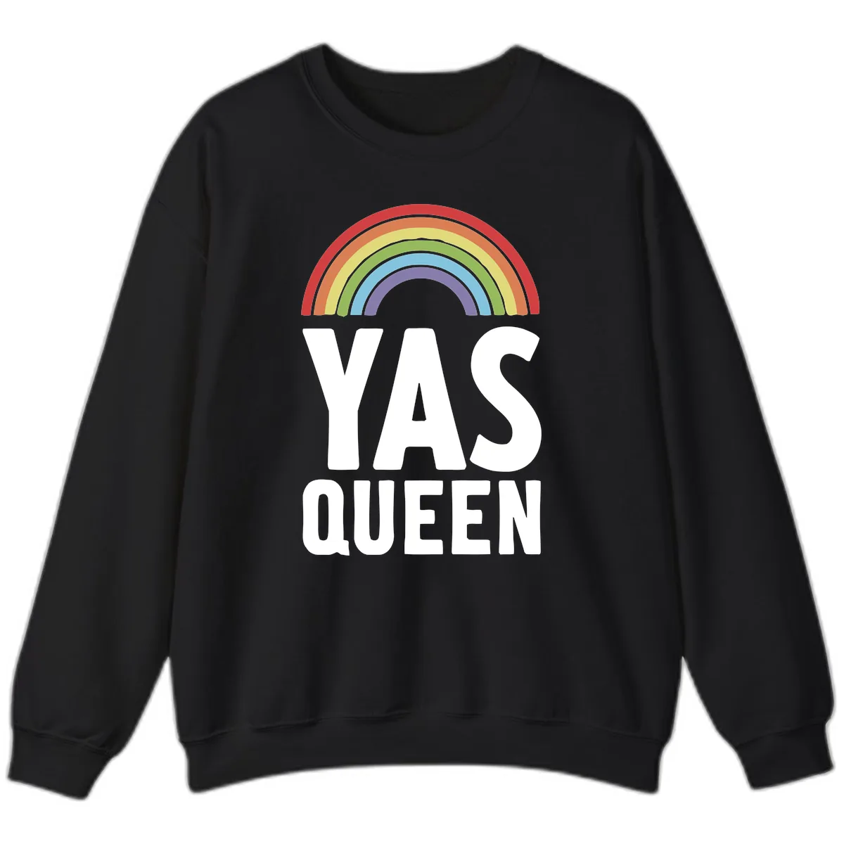 Yas Queen Rainbow Pride Sweatshirt in Black