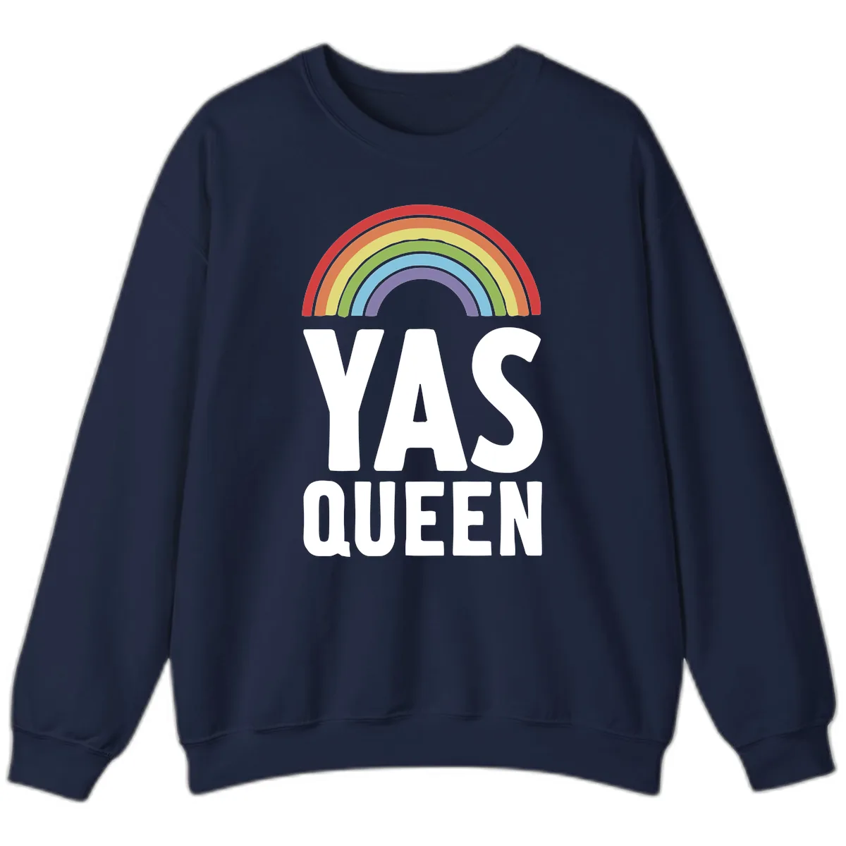 Yas Queen Rainbow Pride Sweatshirt in Navy