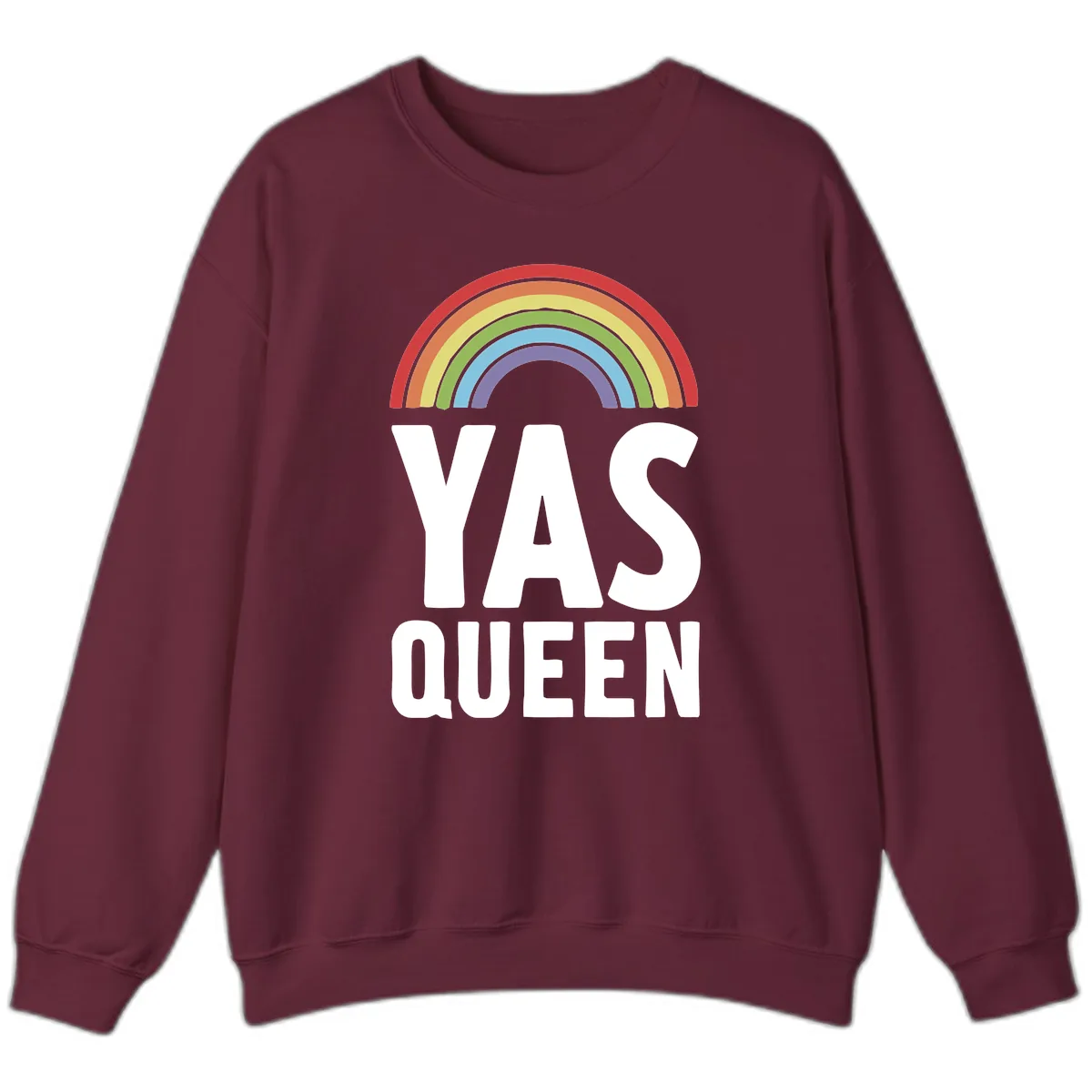 Yas Queen Rainbow Pride Sweatshirt in Maroon