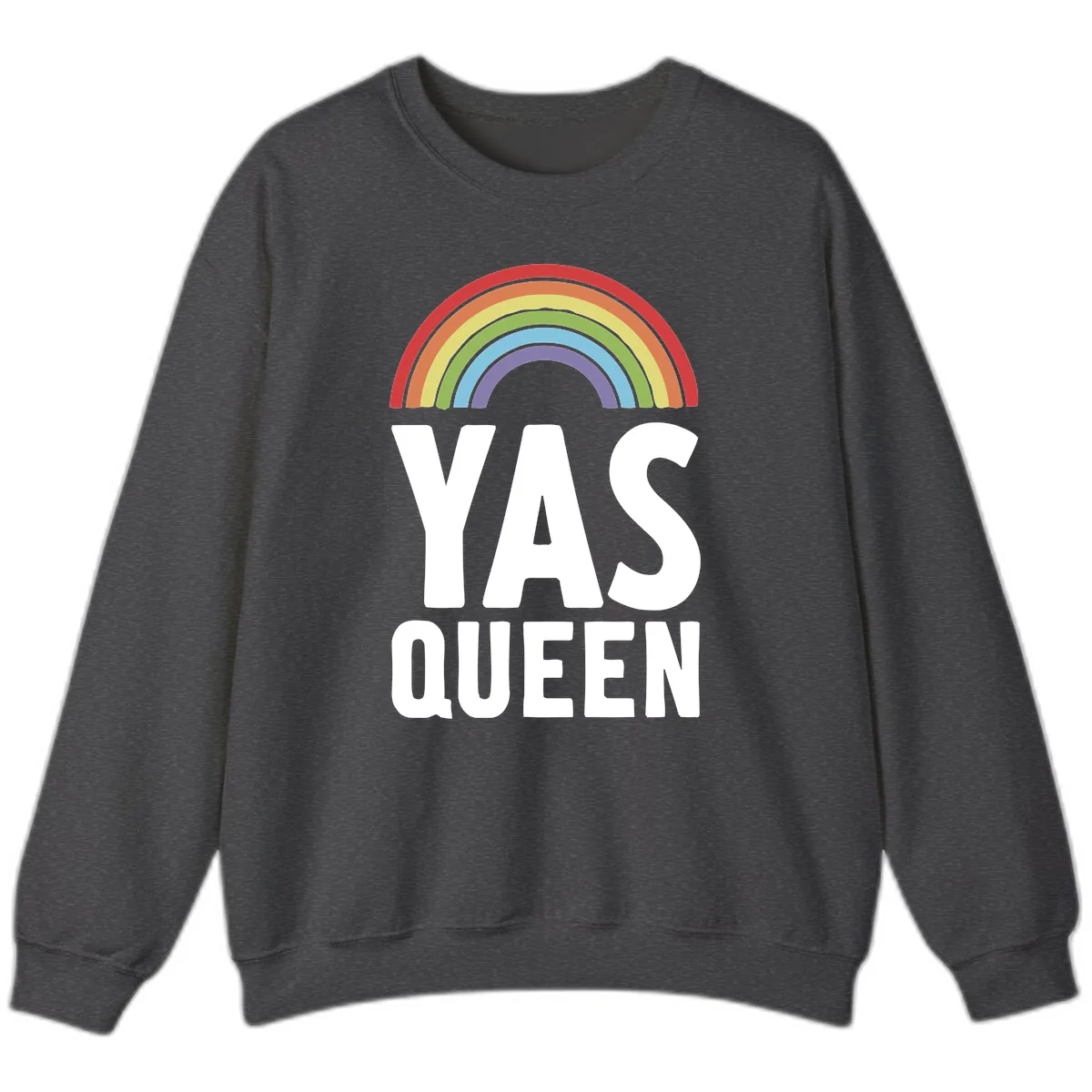 Yas Queen Rainbow Pride Sweatshirt in Dark Heather