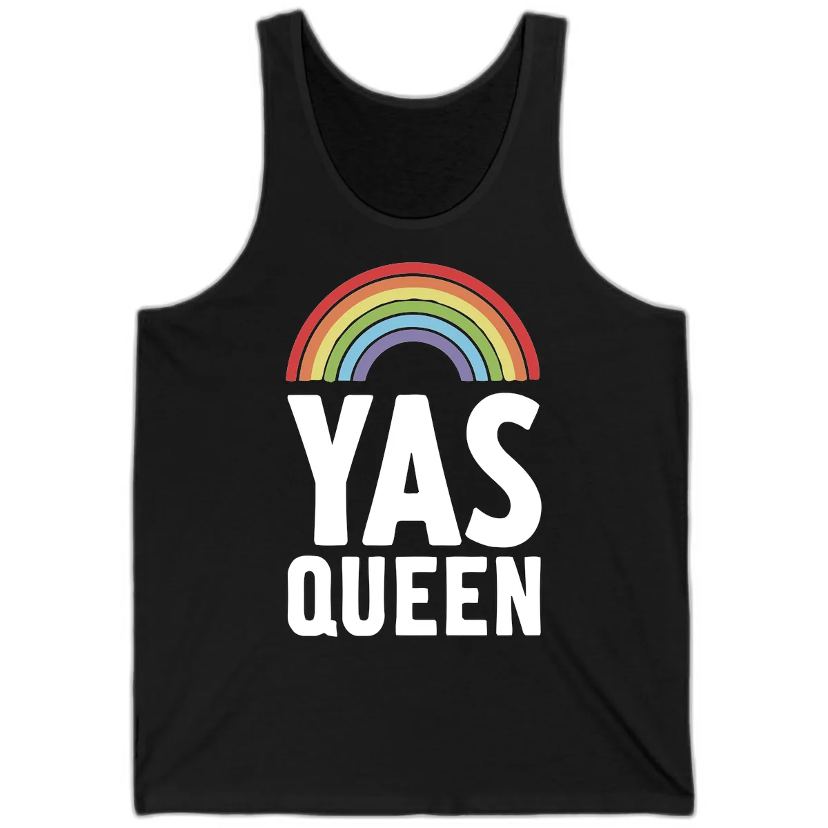 Yas Queen Rainbow Pride Tank in Black