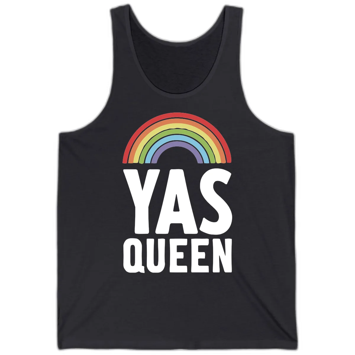 Yas Queen Rainbow Pride Tank in Dark Grey