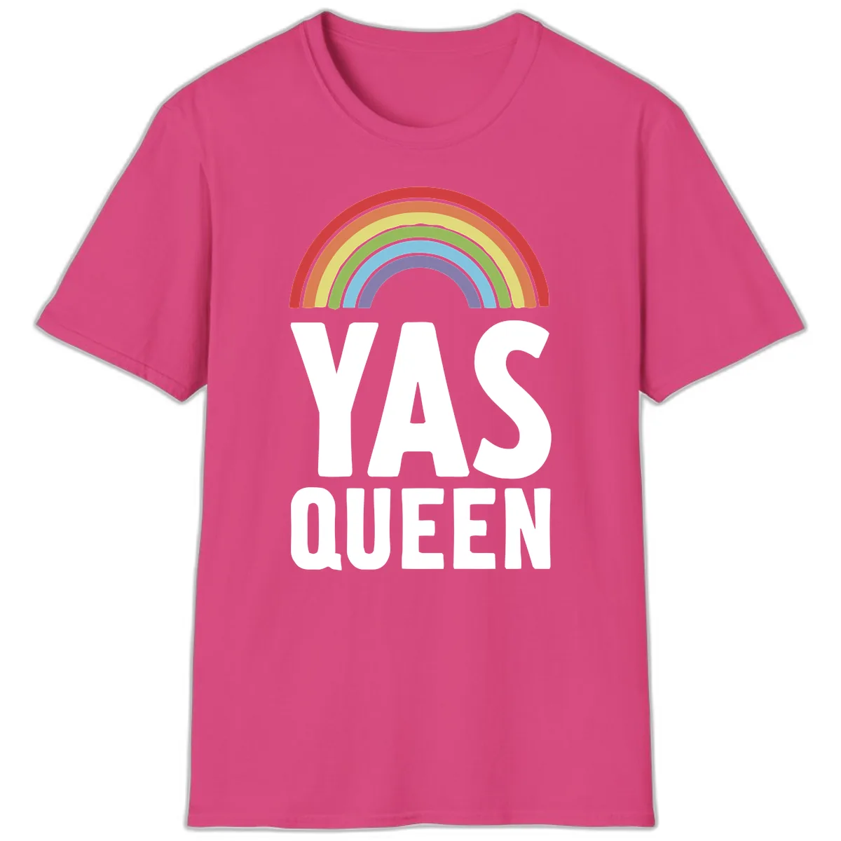 Yas Queen Rainbow Pride T-Shirt in Heliconia