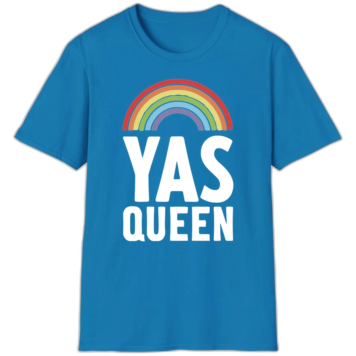 Yas Queen Rainbow Pride T-Shirt in Sapphire