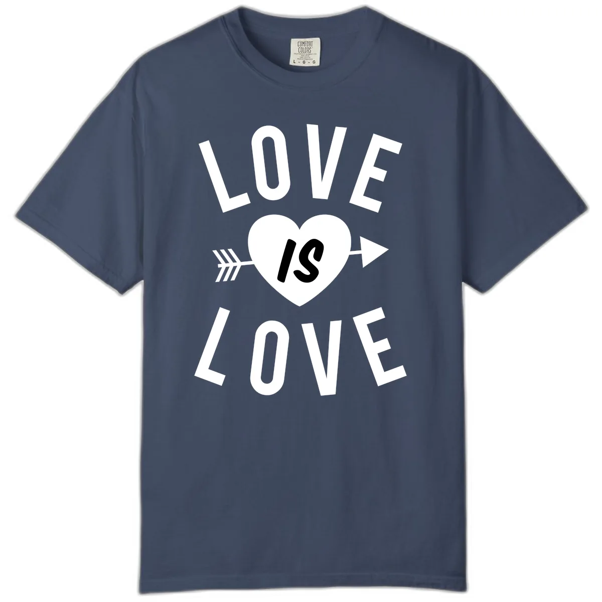 Love Is Love Arrow Heart Design Comfort Color in Midnight
