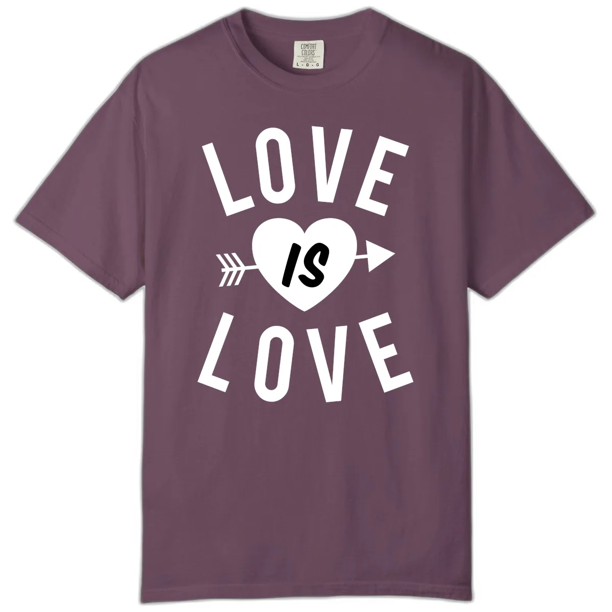 Love Is Love Arrow Heart Design Comfort Color in Berry