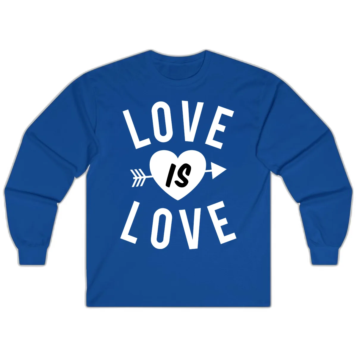 Love Is Love Arrow Heart Design Long Sleeve in Royal