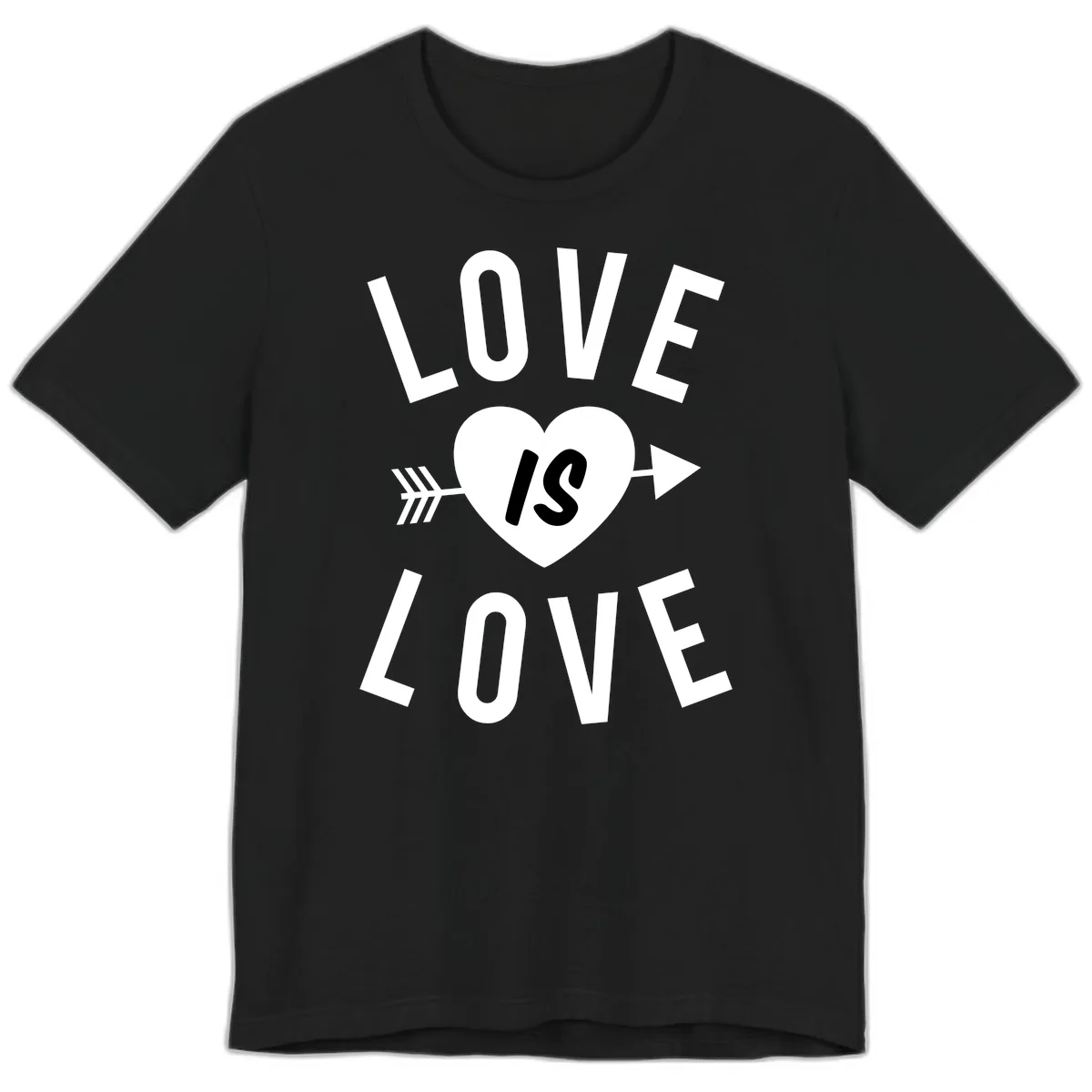 Love Is Love Arrow Heart Design Premium T-Shirt in Black