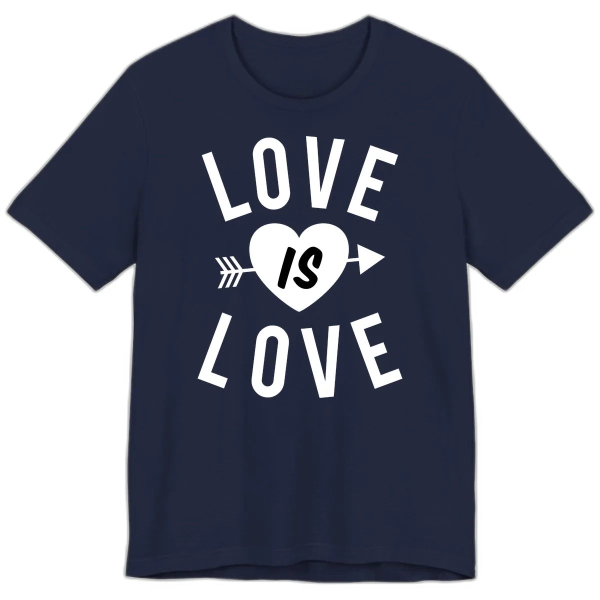 Love Is Love Arrow Heart Design Premium T-Shirt in Navy