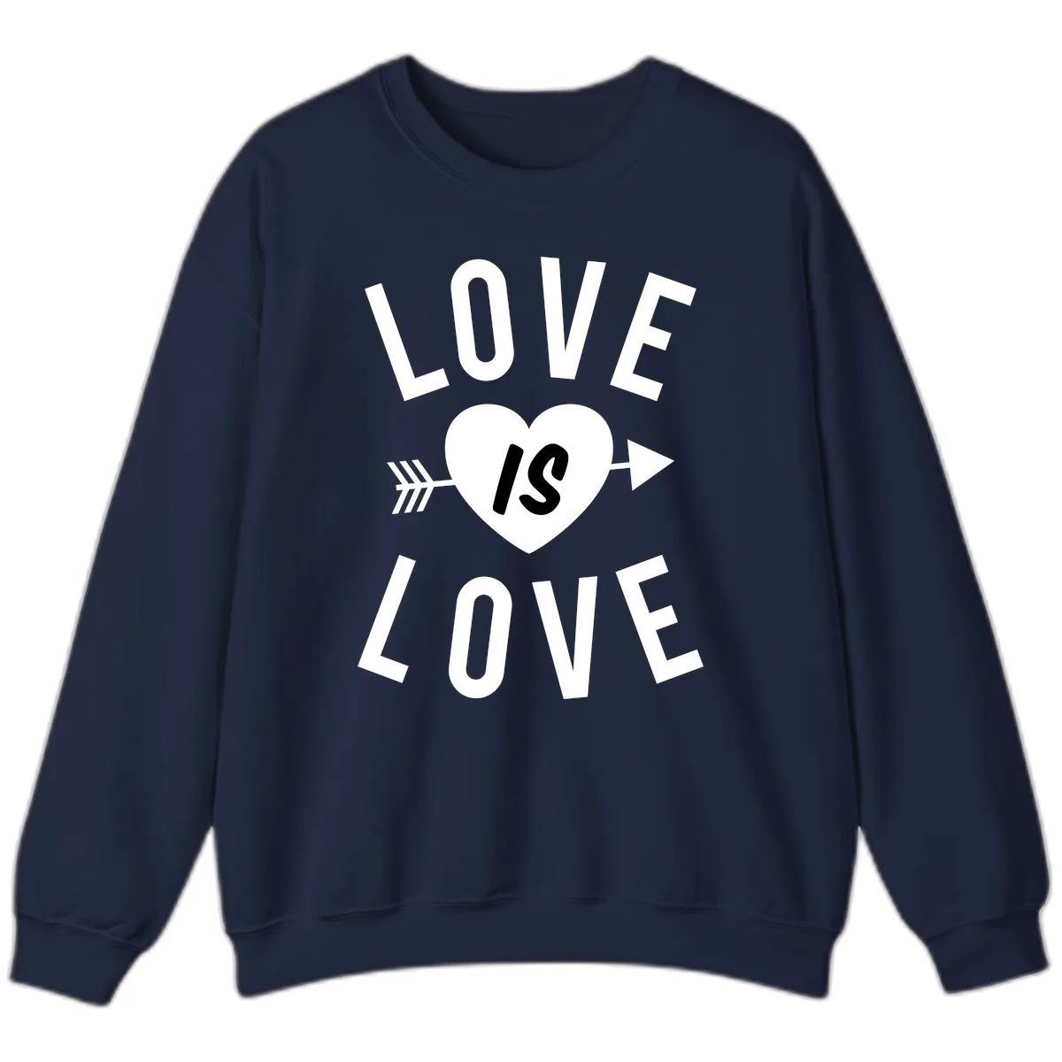 Love Is Love Arrow Heart Design Sweatshirt in Navy