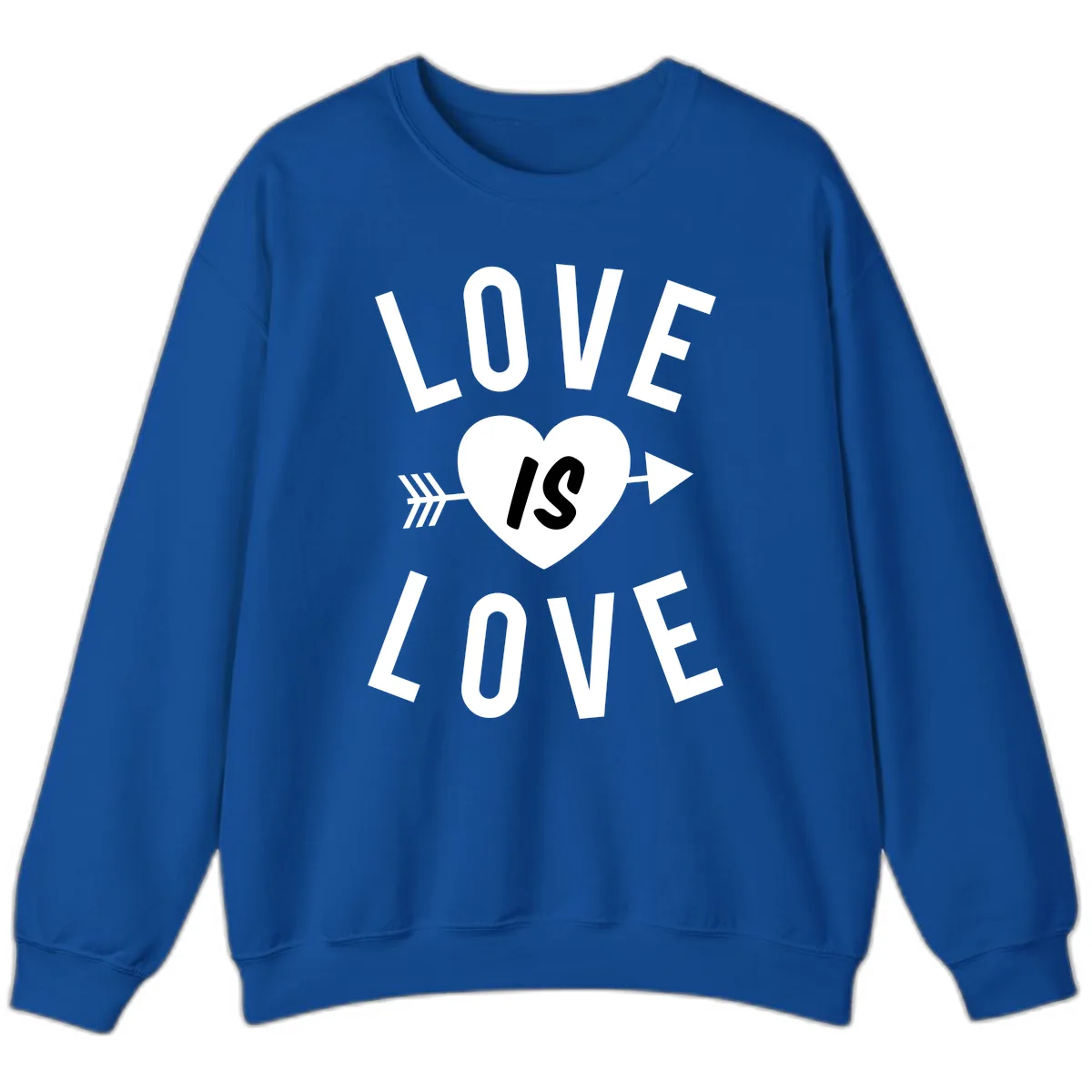 Love Is Love Arrow Heart Design Sweatshirt in Royal