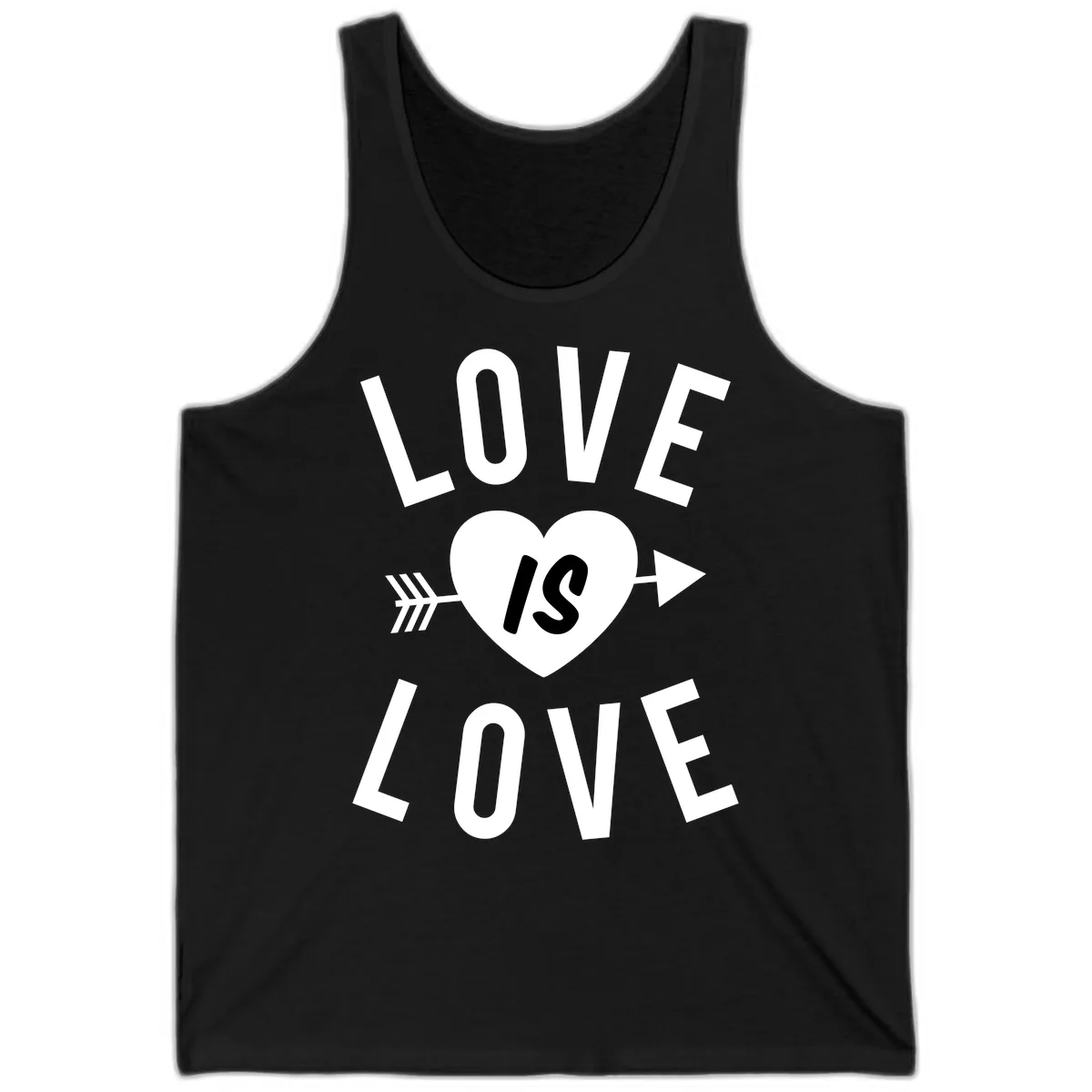Love Is Love Arrow Heart Design Tank in Black