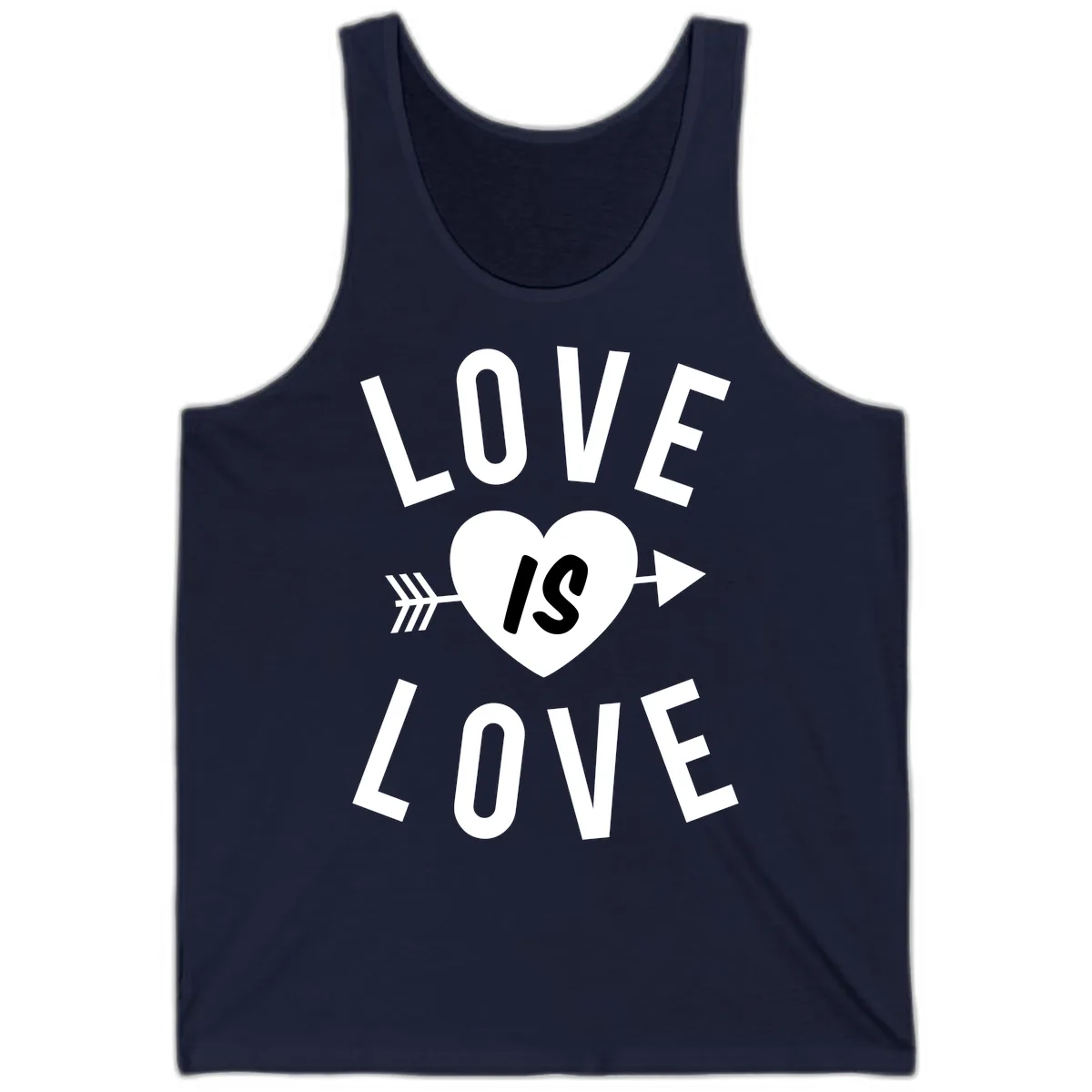 Love Is Love Arrow Heart Design Tank in Navy