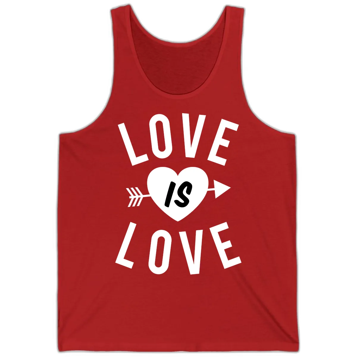 Love Is Love Arrow Heart Design Tank in Red