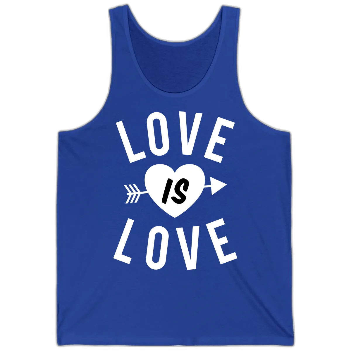 Love Is Love Arrow Heart Design Tank in True Royal