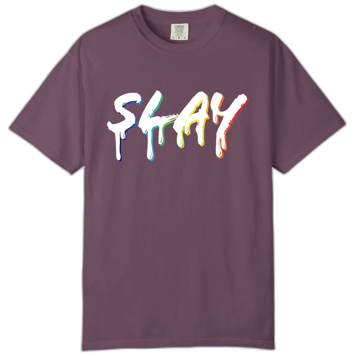Stay Pride Rainbow Typography Comfort Color in Berry