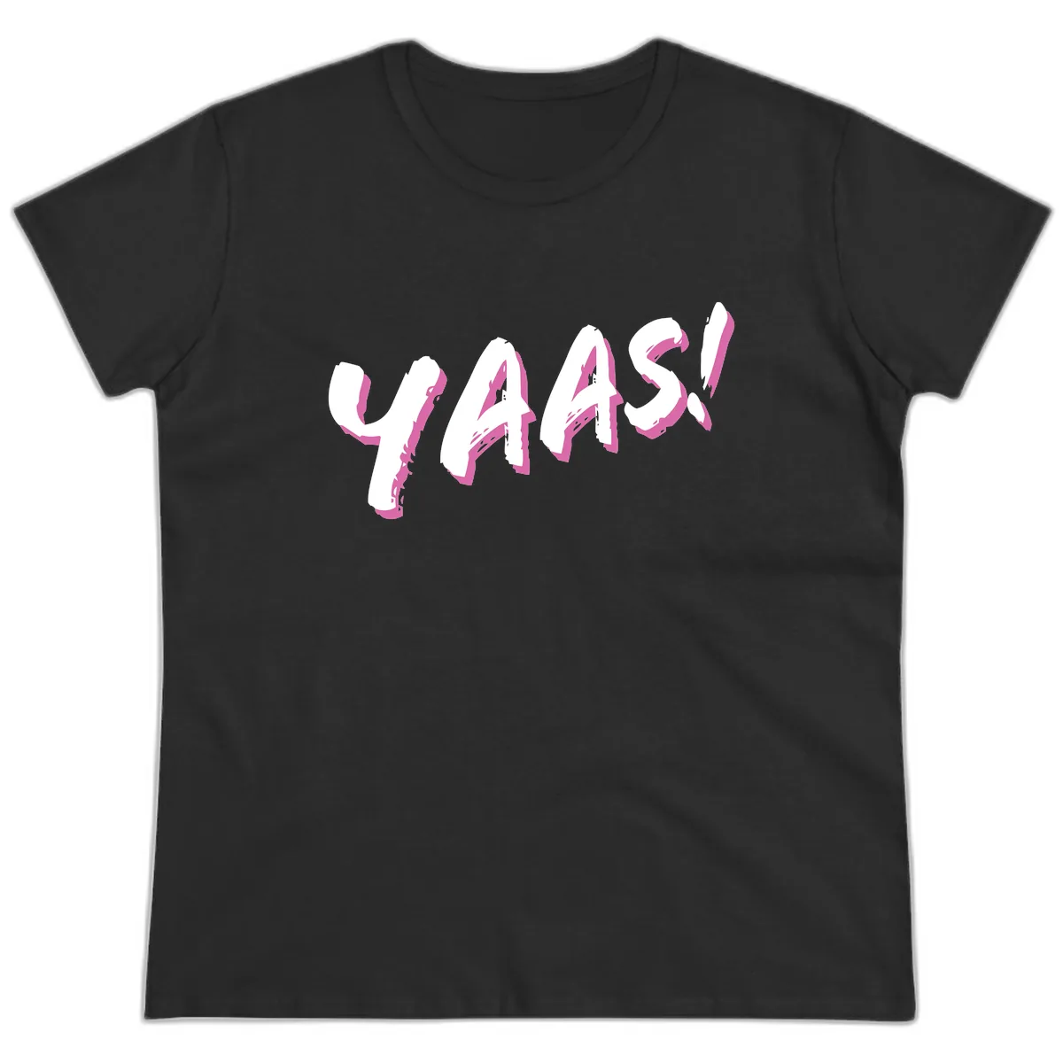 Wavy Abstract Design Ladies Tee in Black