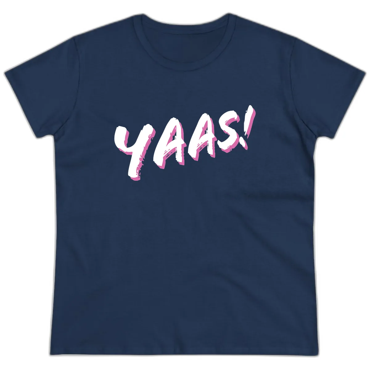 Wavy Abstract Design Ladies Tee in Navy