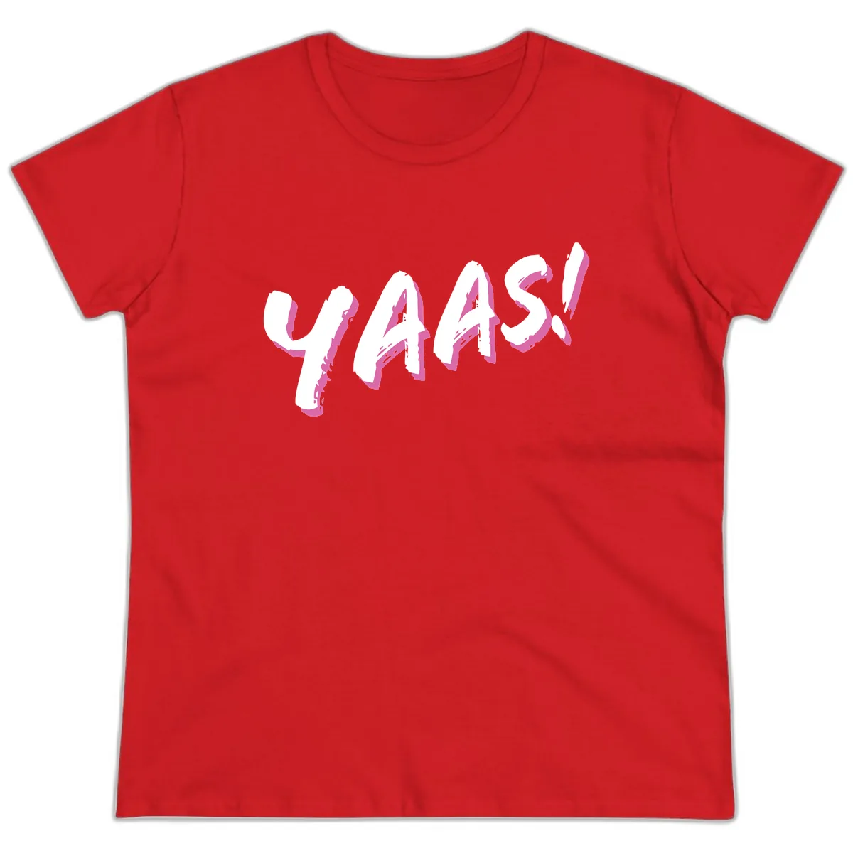 Wavy Abstract Design Ladies Tee in Red