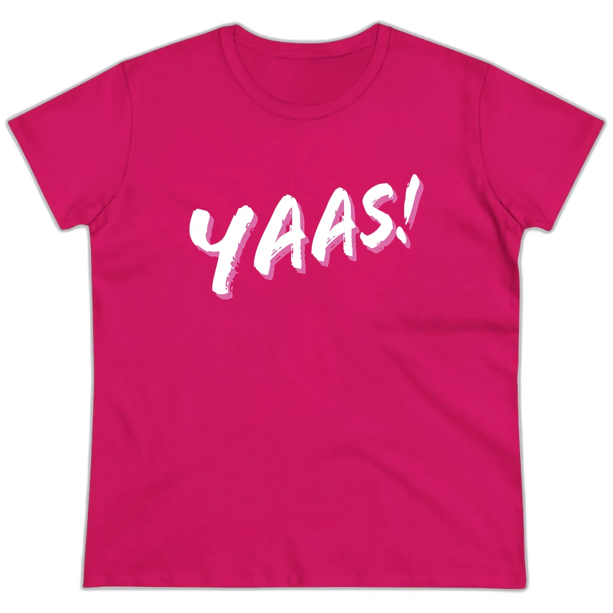 Wavy Abstract Design Ladies Tee in Heliconia