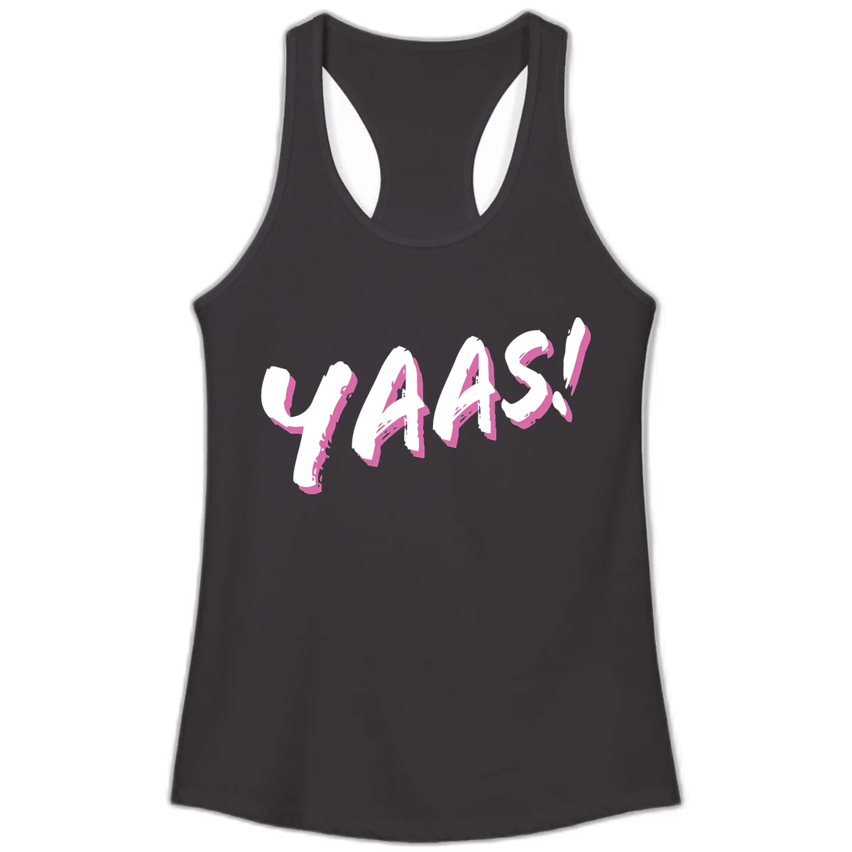 Wavy Abstract Design Ladies Tank in Black