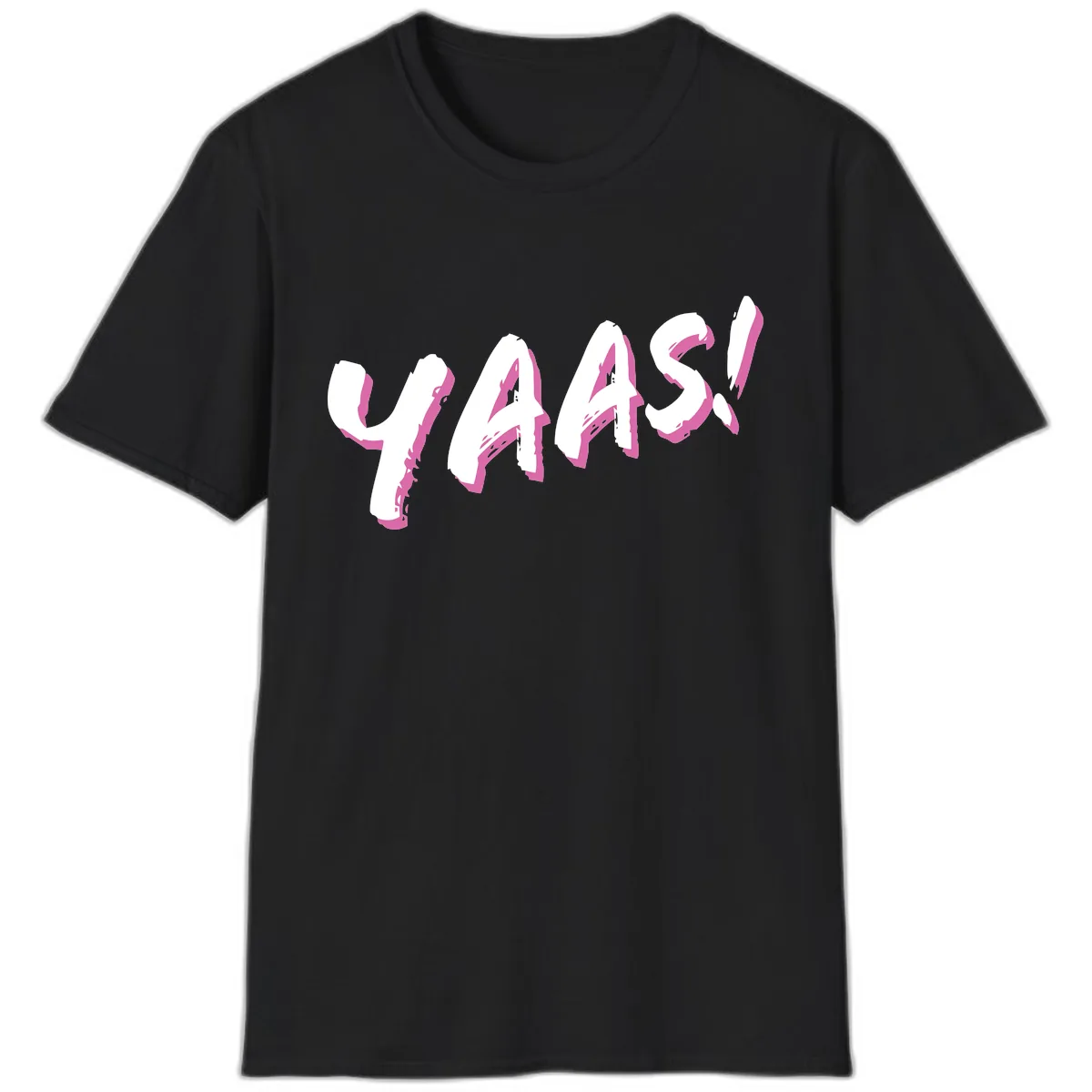 Wavy Abstract Design T-Shirt in Black