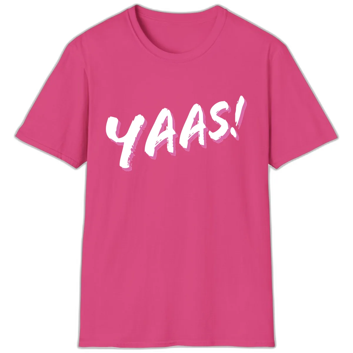 Wavy Abstract Design T-Shirt in Heliconia