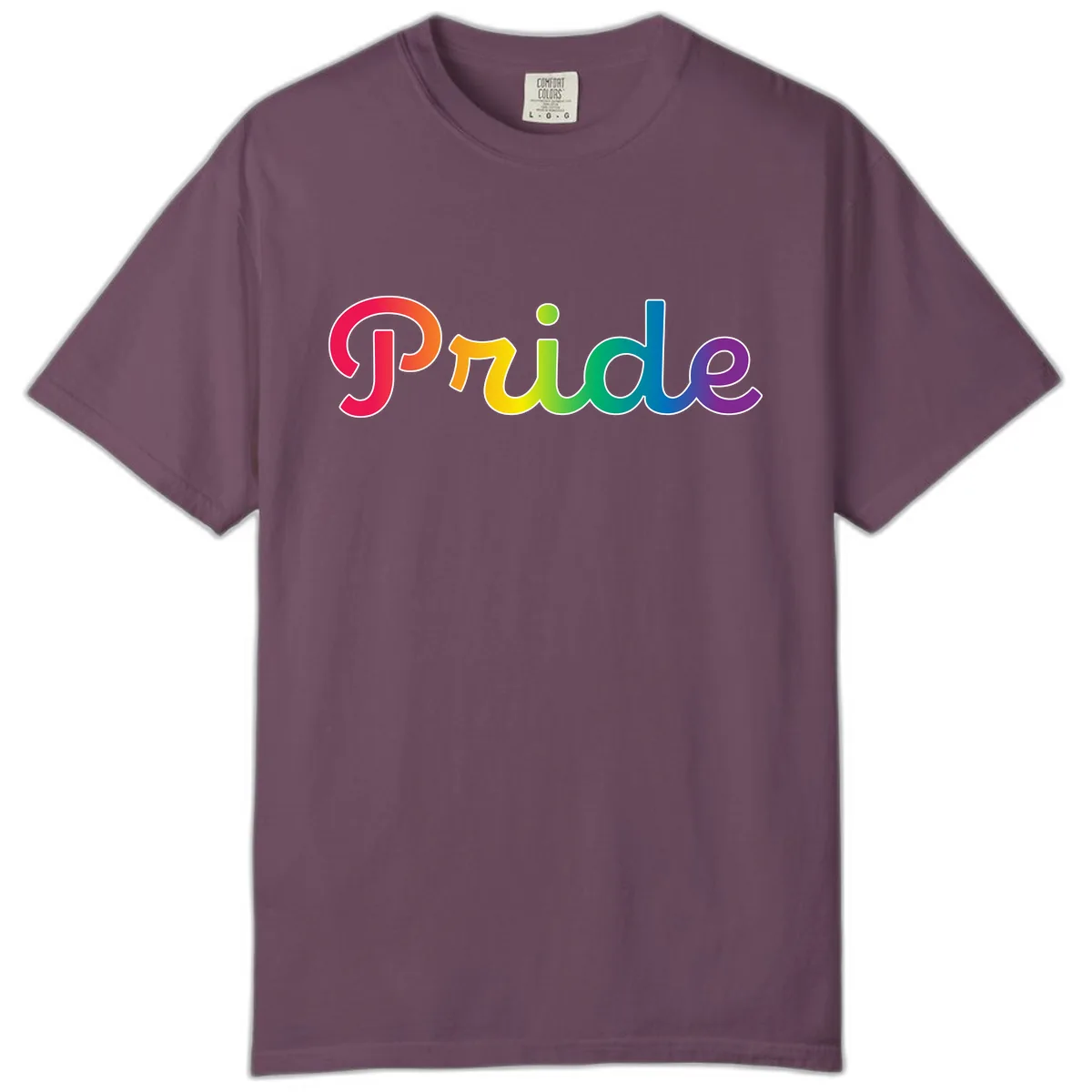Pride Rainbow Gradient Typography Comfort Color in Berry