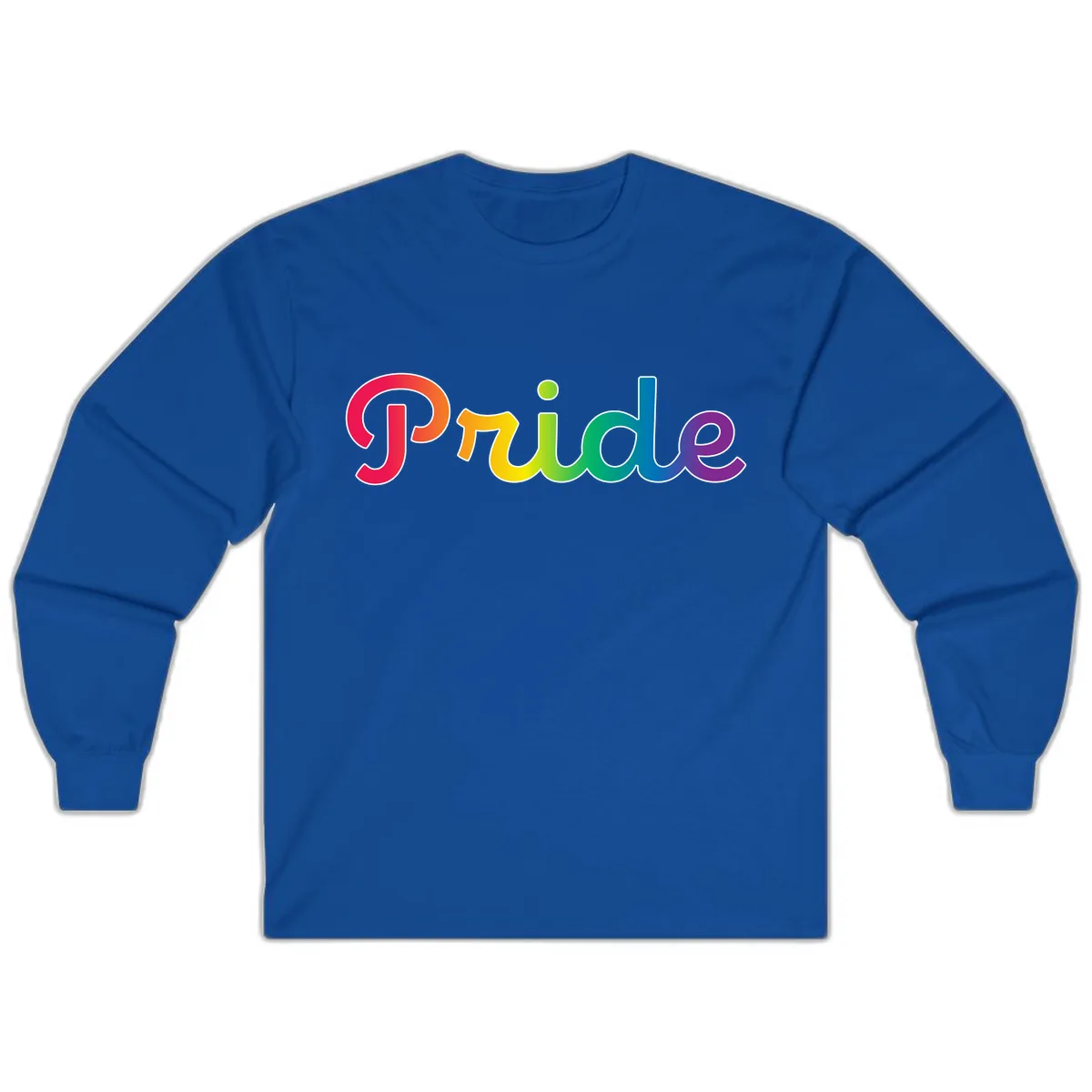 Pride Rainbow Gradient Typography Long Sleeve in Royal